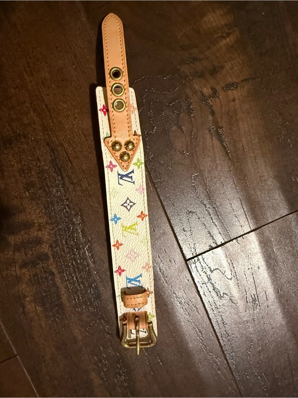 Louis Vuitton Multicolor Monogram White Leather Bracelet